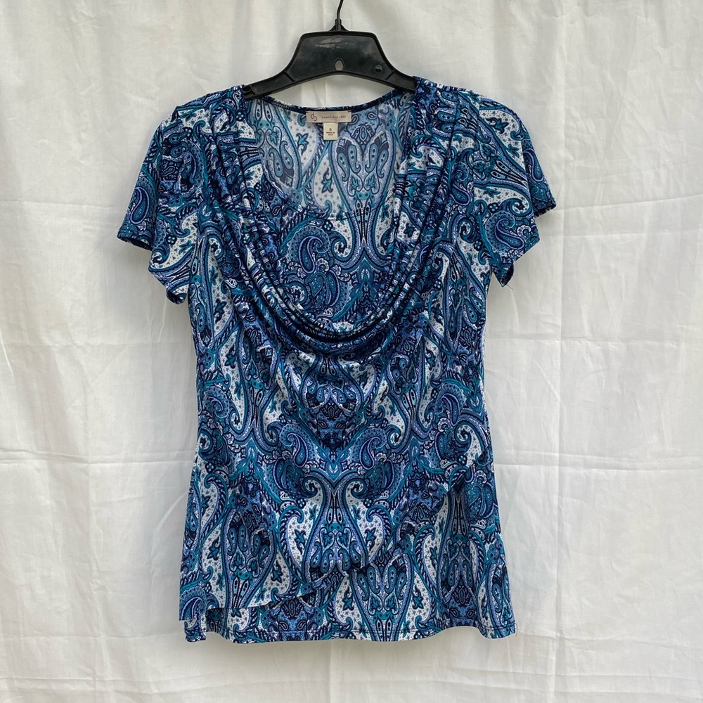 Blue Paisley Christopher & Banks top, size S